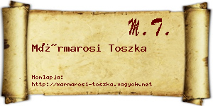 Mármarosi Toszka névjegykártya